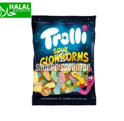 Halal Trolli Sour Glow Worms -zakje 100 gram