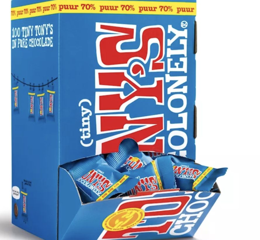 Tiny Tony'S Chocolonely  Puur - Doos 100 Stuks