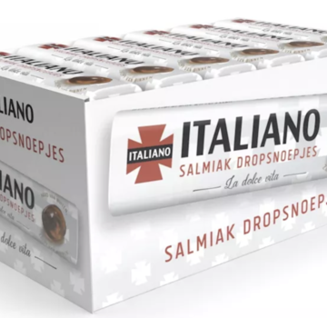 italiano Italiano Salmiak Dropsnoepjes -Doos 24 stuks