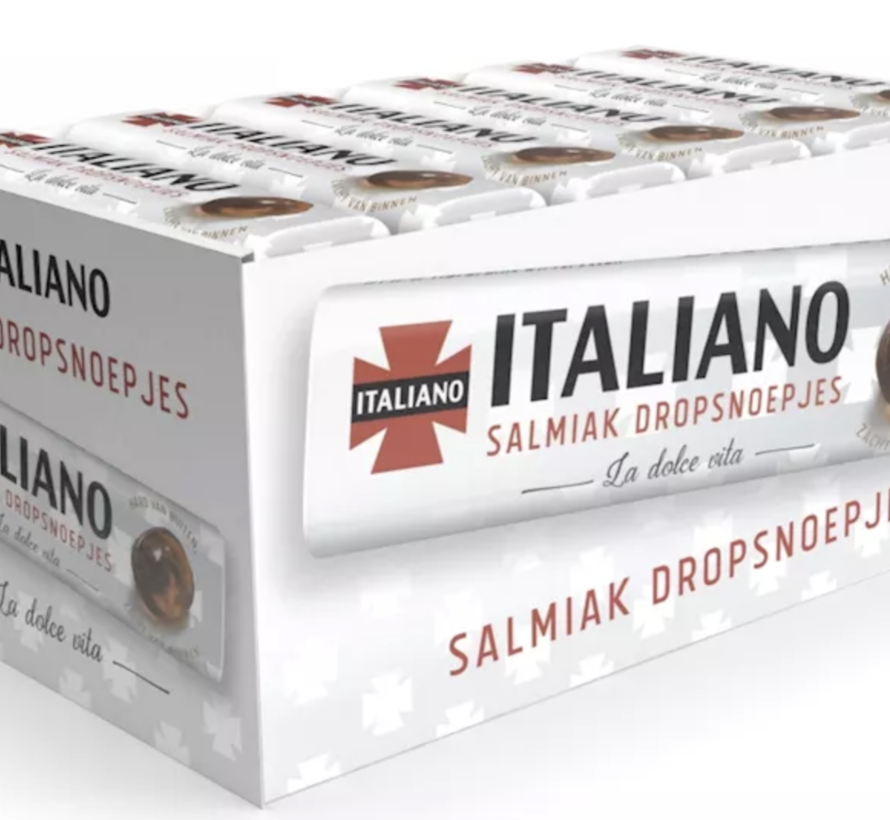 Italiano Salmiak Dropsnoepjes -Doos 24 stuks