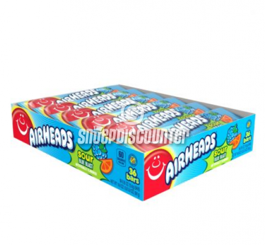Airheads Sour Blue Blast -Doos 36 stuks