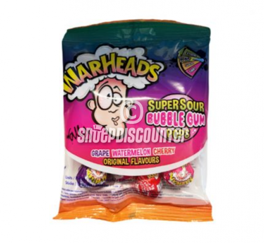 Warheads Sour Bubble Gum Lolly-zakje 105 gram
