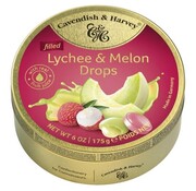 Cavendish &amp; Harvey Lychee & Melon Drops -Doos 9 blikken