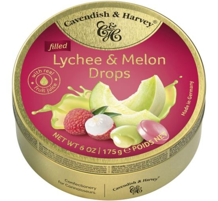 Lychee Melon  Drops -Doos 9 blikken