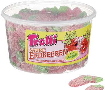 Trolli VEGAN Zure Aardbeien -Silo 150 stuks