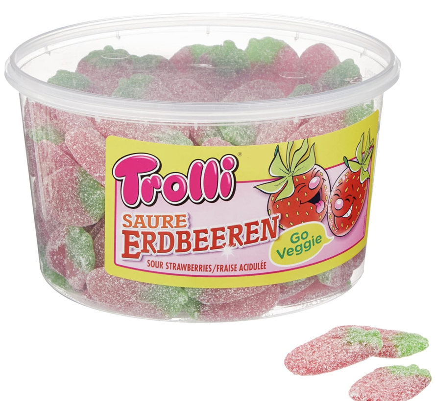 VEGAN Zure Aardbeien -Silo 150 stuks