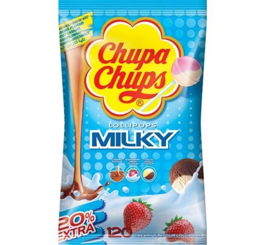 Lollys Chupa Chups Milky -Zak 120 stuks