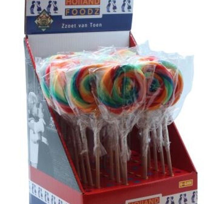 Spiraal Lolly Regenboog -Doos 30 stuks