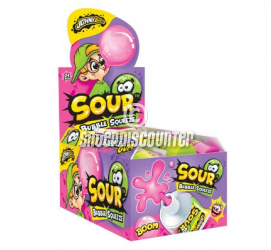 Sour Bubble Squeeze Tube Gum- Doos 24 stuks
