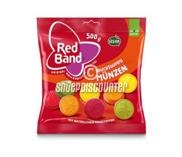 Red Band snoep VEGGIE Winegum Munten -zak 500 gram