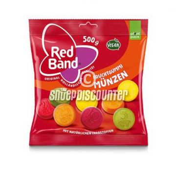 Red Band snoep VEGGIE Winegum Munten -zak 500 gram