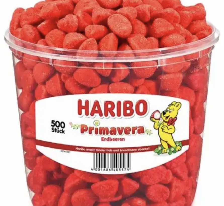 Haribo Primavera gesuikerde aardbei -Silo 500 stuks