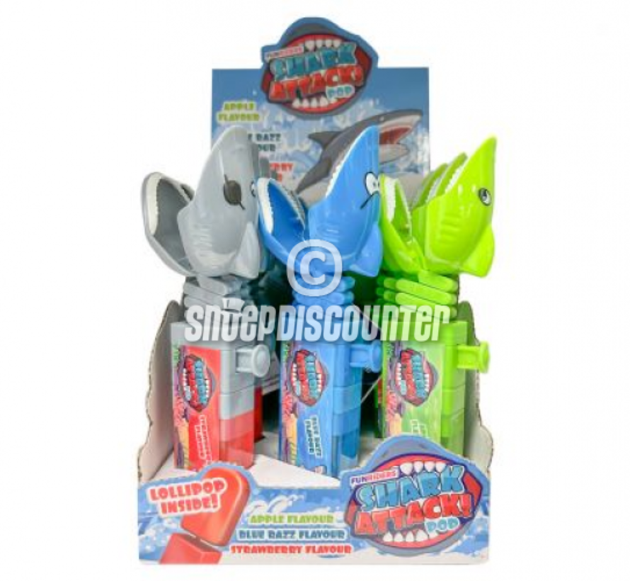 Shark Attack Pop up lolly -Doos 12 stuks