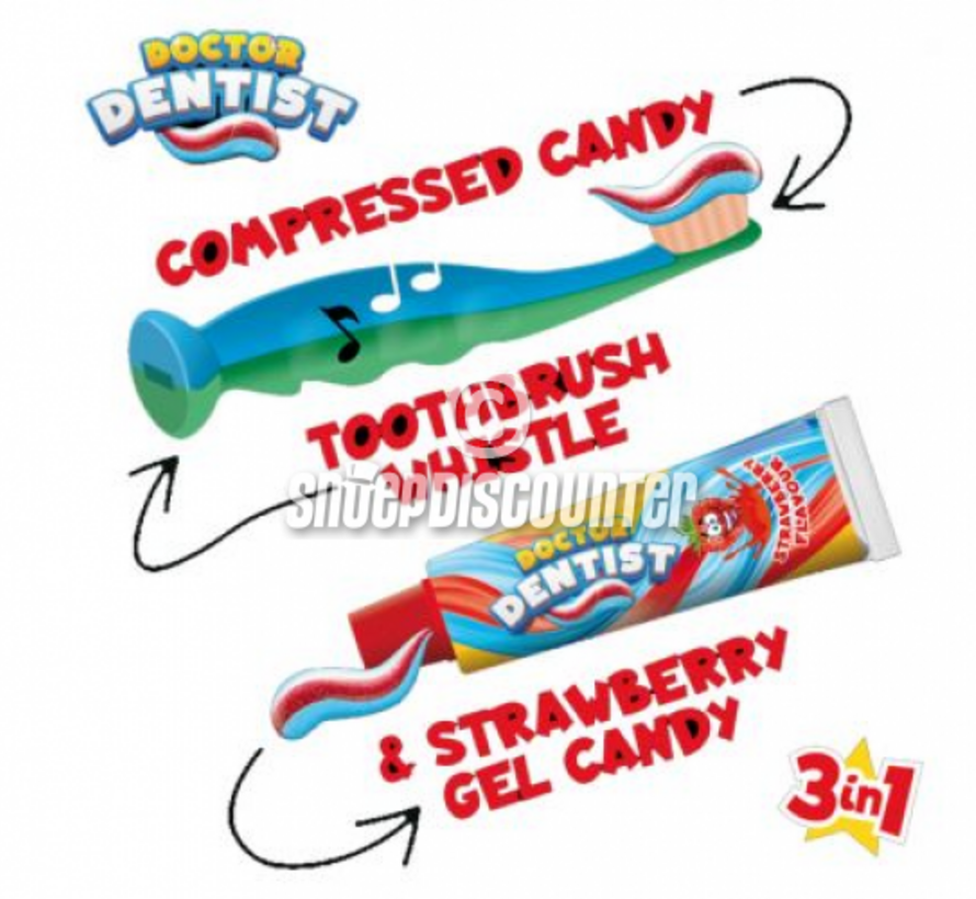 Doctor Dentist Tandenborstel+Tansdpasta -Doos 15 stuks