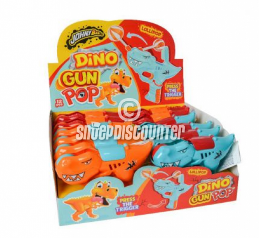 Dino Gun Lollypop -Doos 12 stuks