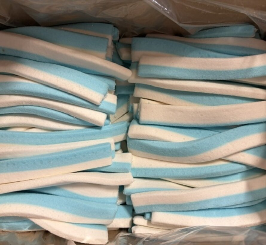 Blauw Witte Spek Reepjes -Doos 2 Kilo
