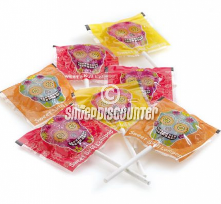 Haloween Skull Lollies -zak 150 stuks