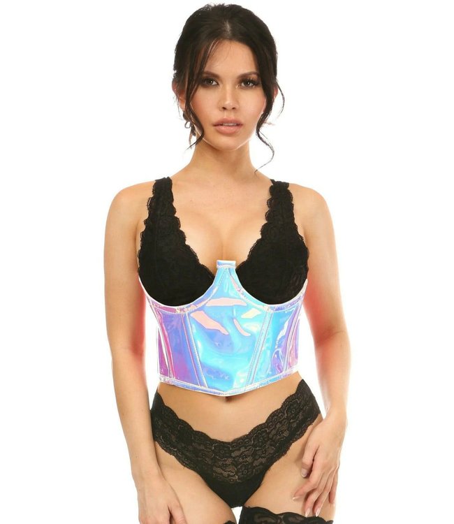 Daisy Corsets Taille korset lila blauw holografisch