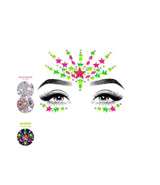 Leg Avenue Vibe Neon Face jewels sticker