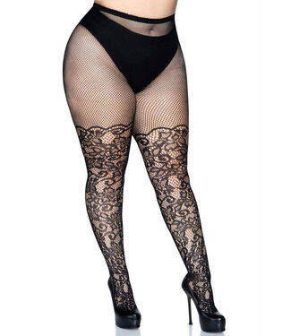 Floral Net Pantyhose +