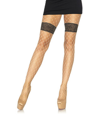 Diamond net tights w. floral