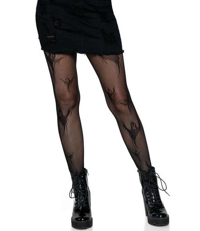 Spooky ghost fishnet tights