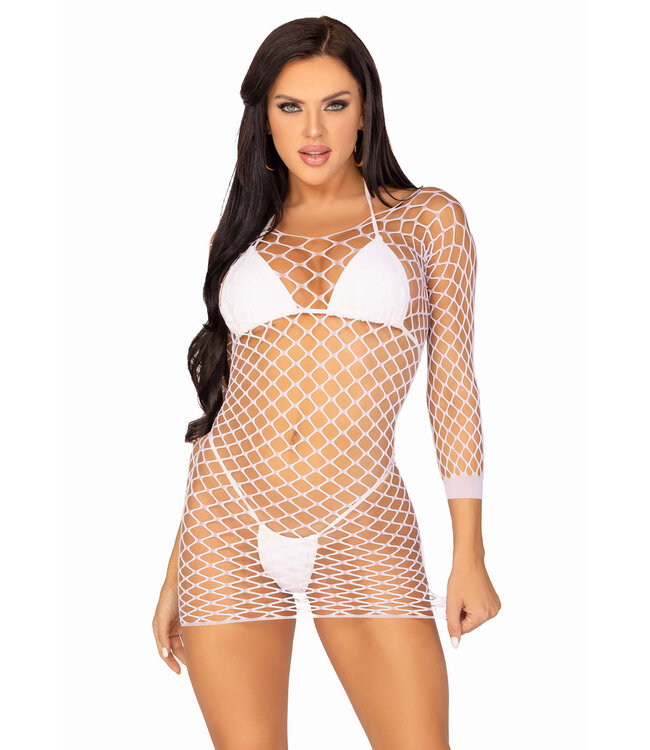 Leg Avenue Mini fishnet jurkje met lange mouwen