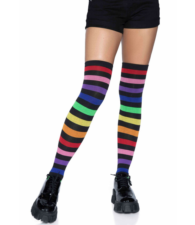 Rainbow thigh high socks