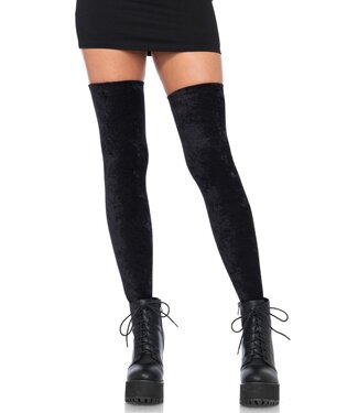 Crushed velvet thigh highs