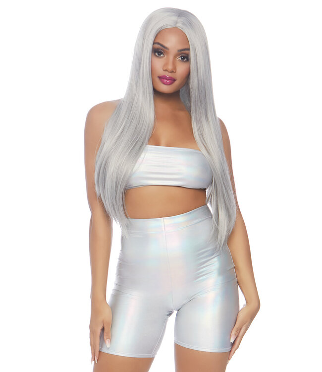 Holographic bandeau & shorts