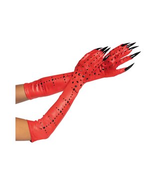 Rhinestone demon claw gloves