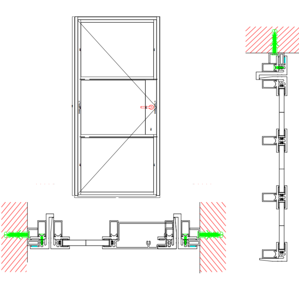 InteriorDoors Enkele Aluminium Scharnierdeur voor binnen incl. glas