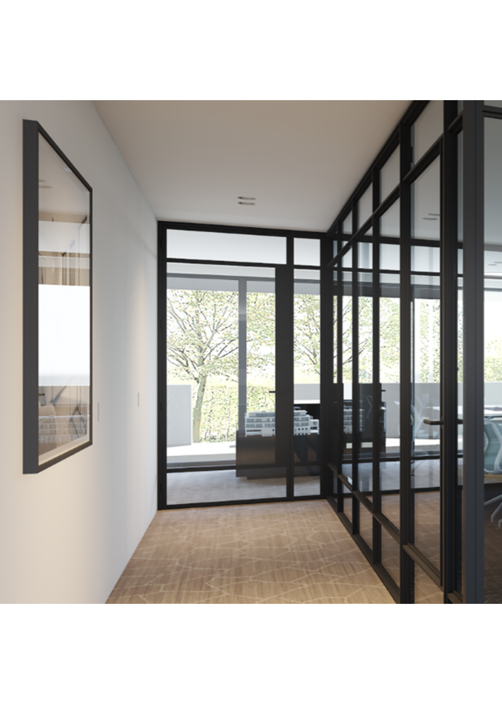 InteriorDoors Enkele Aluminium Scharnierdeur voor binnen incl. glas