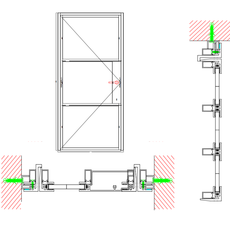 InteriorDoors Enkele Aluminium Scharnierdeur voor binnen incl. glas