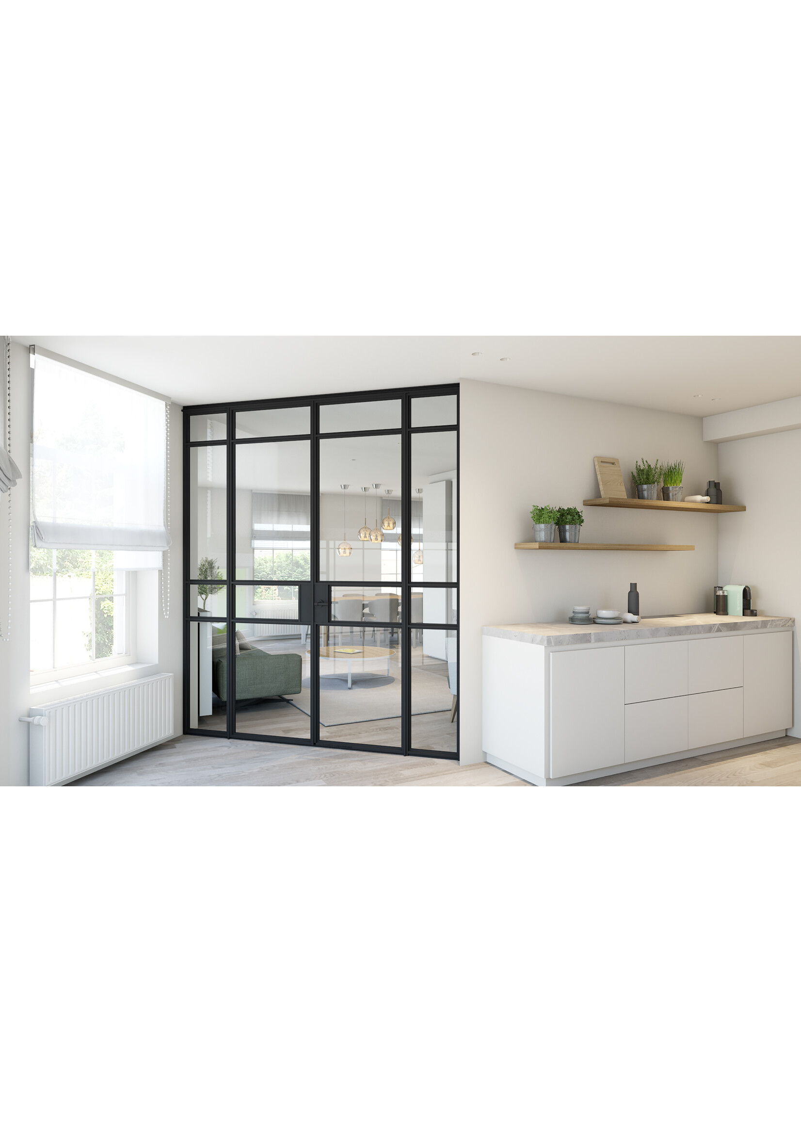 InteriorDoors Dubbele Aluminium Scharnierdeur voor binnen incl. glas
