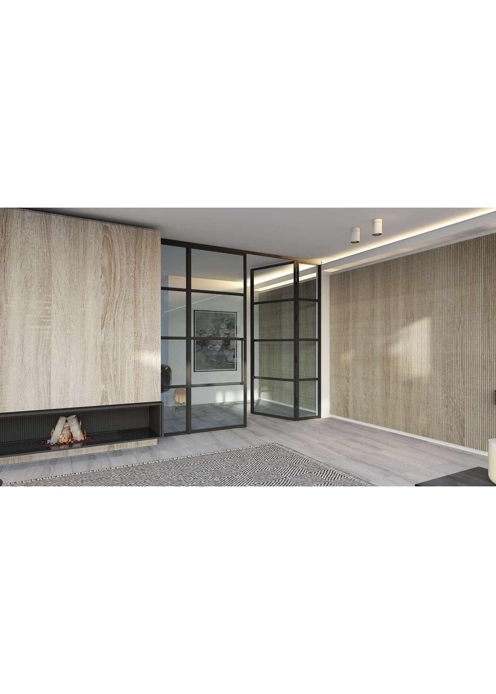 InteriorDoors Dubbele Aluminium Scharnierdeur voor binnen incl. glas