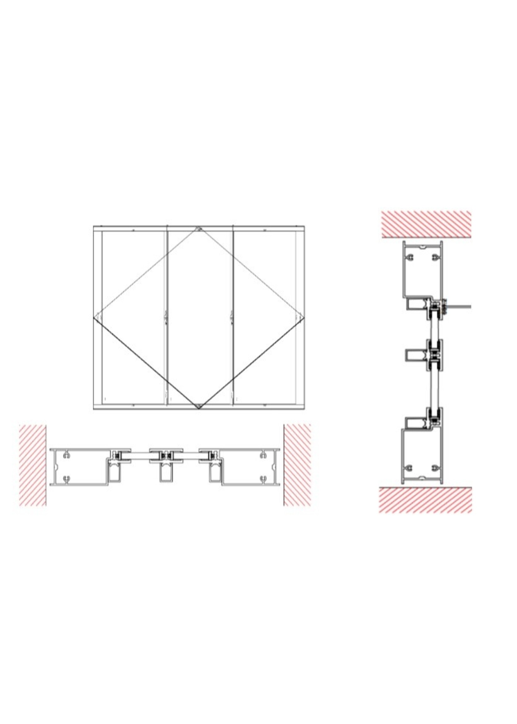 InteriorDoors Dubbele  Taatstdeur Aluminium incl. glas