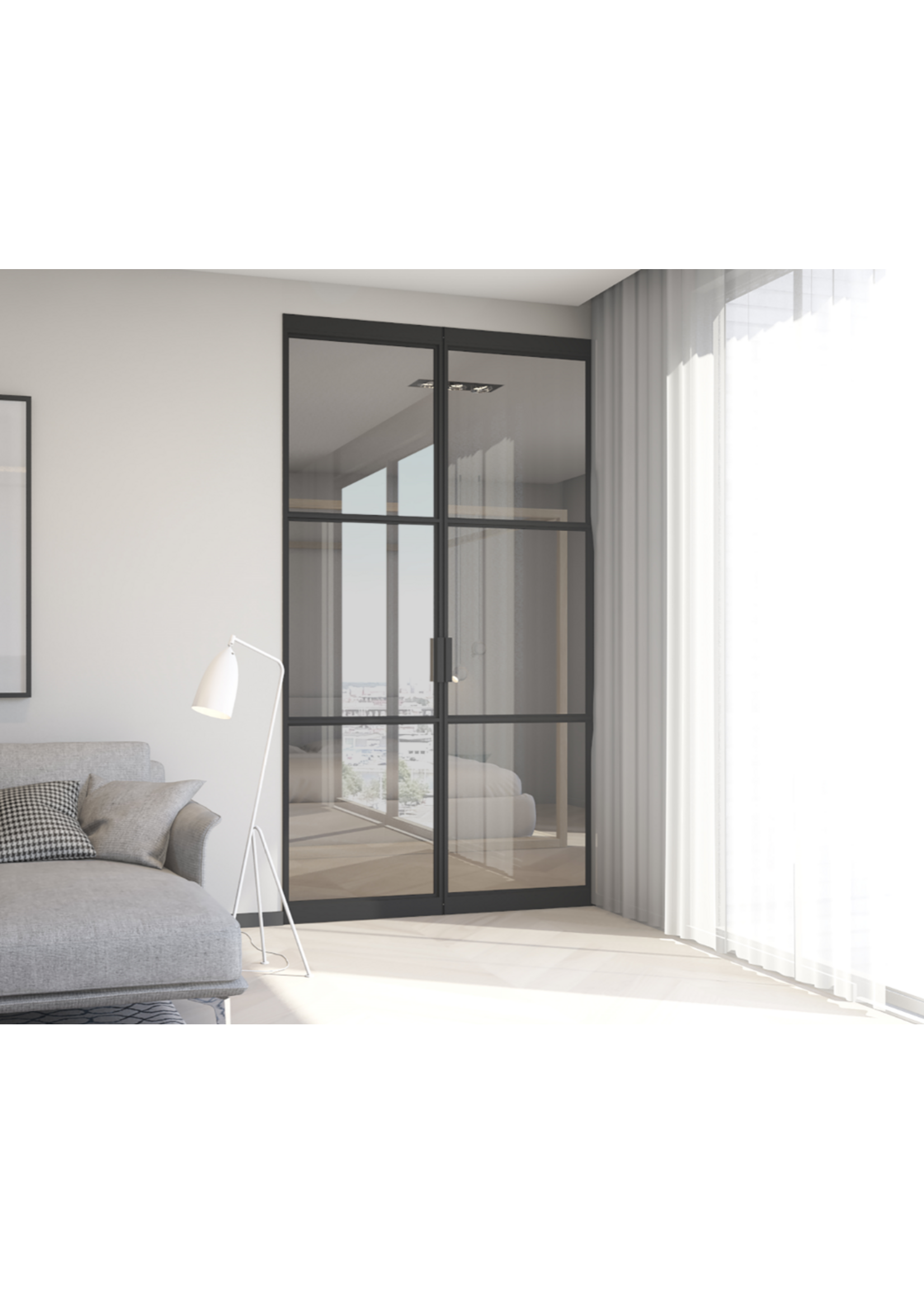 InteriorDoors Dubbele  Taatstdeur Aluminium incl. glas