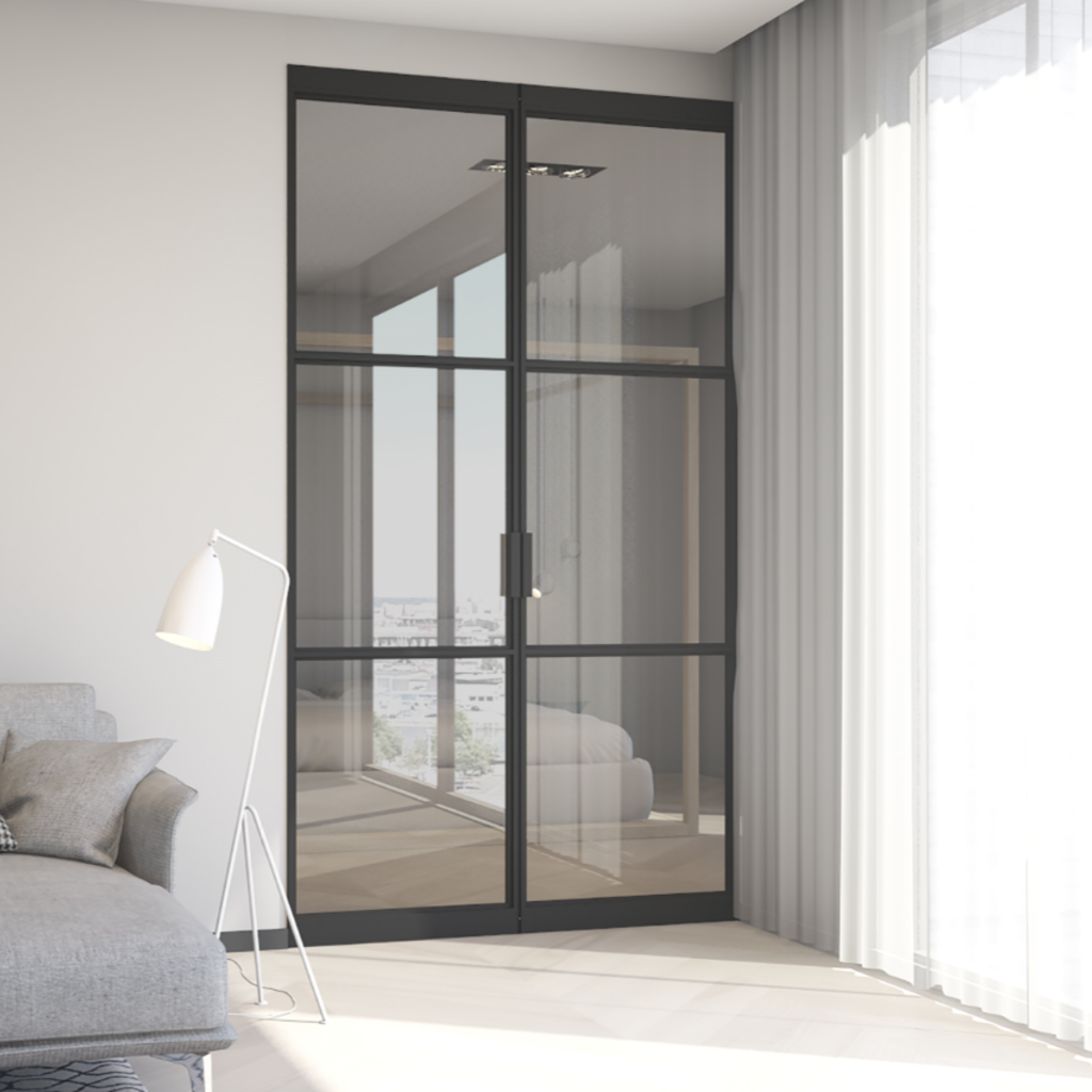 InteriorDoors Dubbele  Taatstdeur Aluminium incl. glas