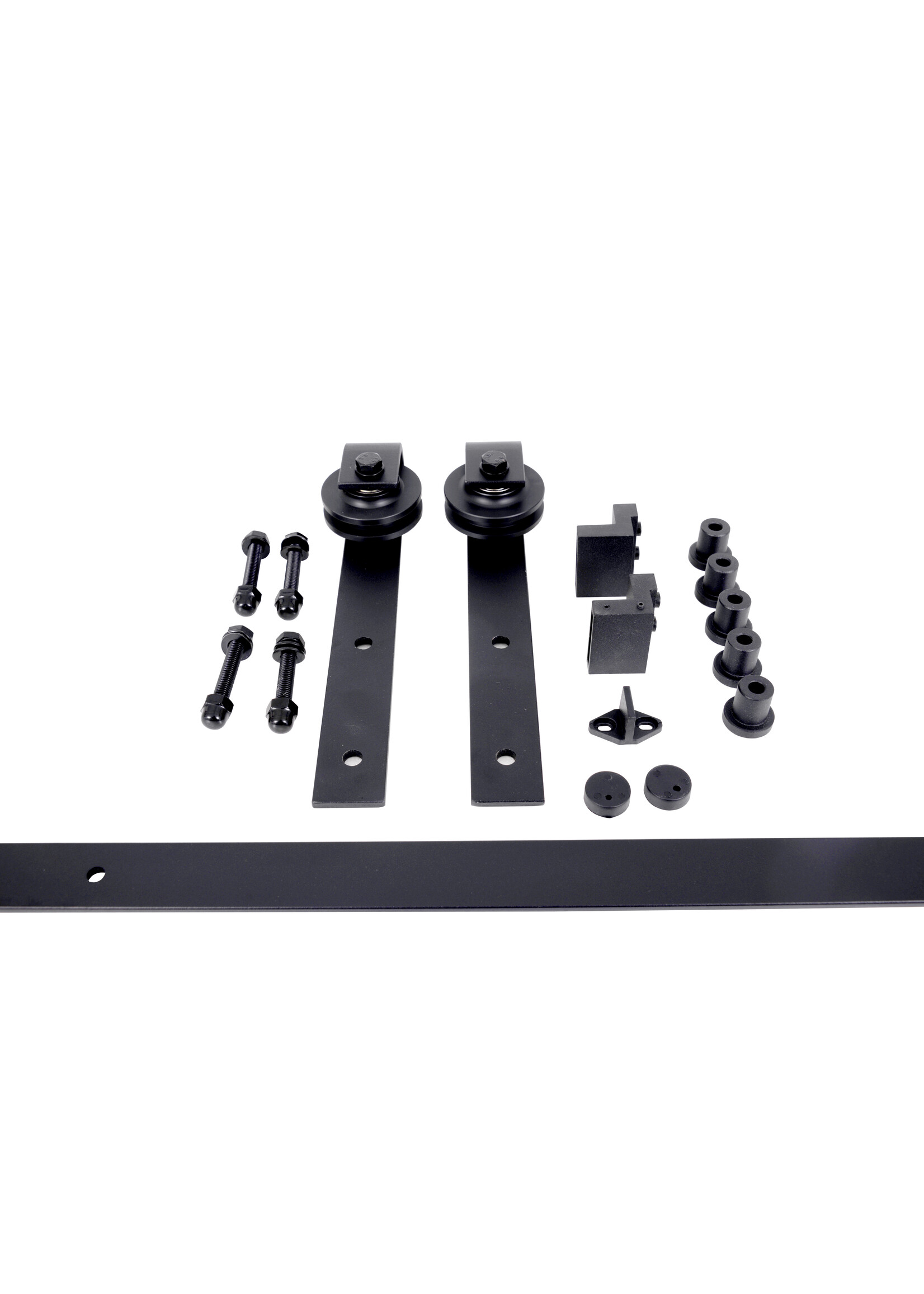 Henderson zwart schuifdeurbeslag voor hout - Rustic R80/30 lengte 2000mm deurgewicht 100kg, 1 vleugel