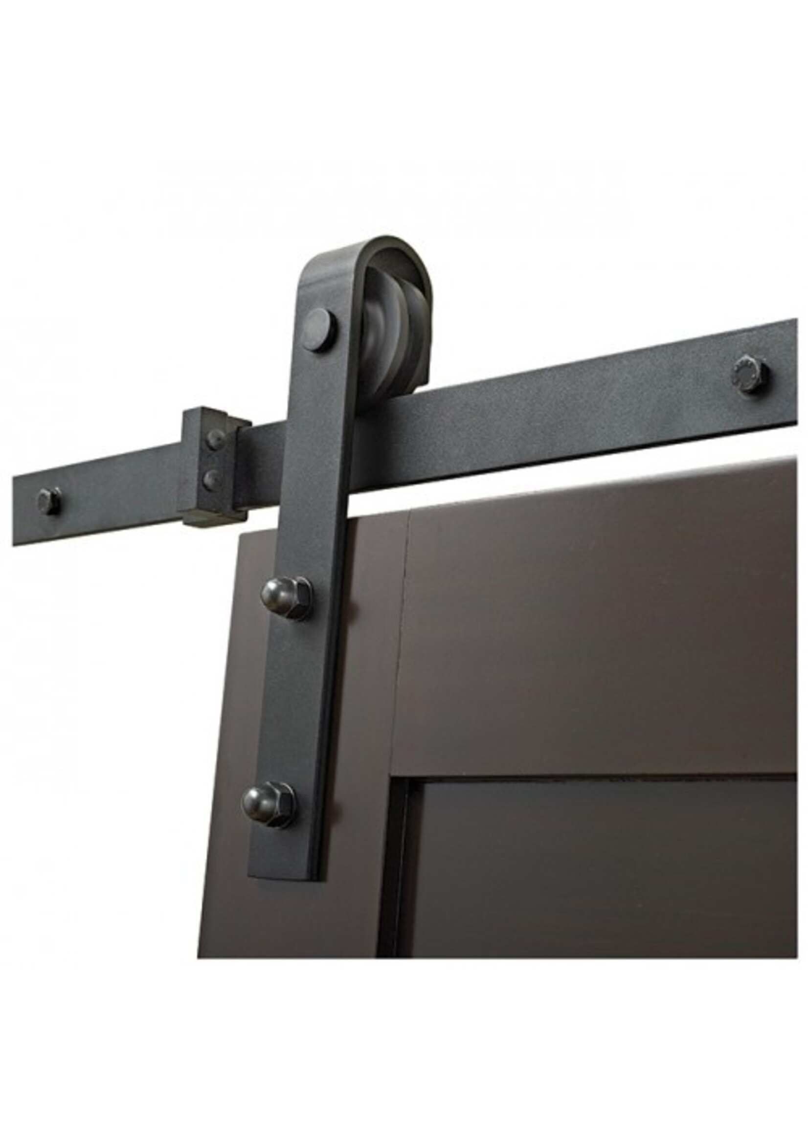 Henderson zwart schuifdeurbeslag voor hout - Rustic R80/30 lengte 2000mm deurgewicht 100kg, 1 vleugel