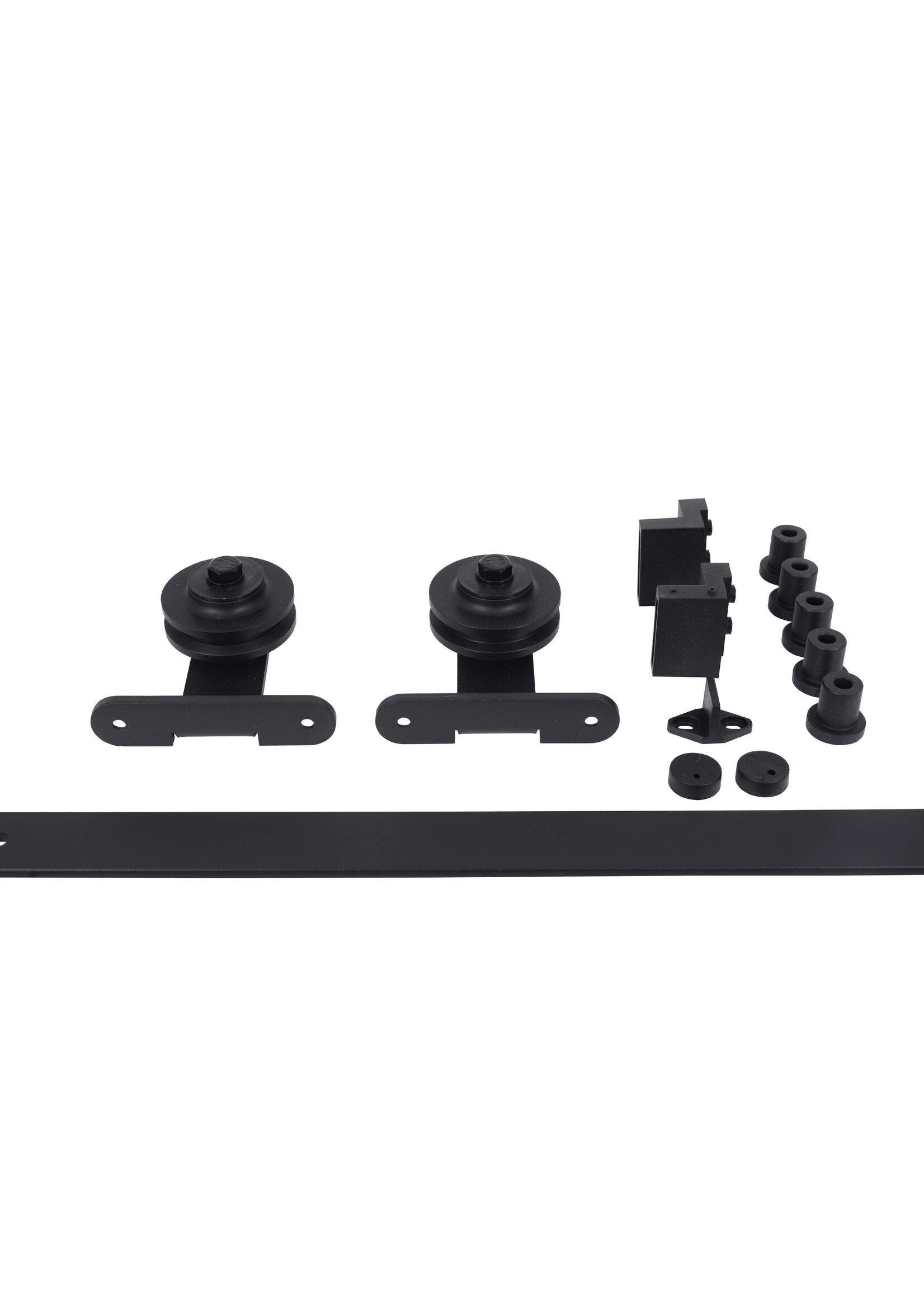 Henderson zwart schuifdeurbeslag voor staal - Rustic R80T/30 lengte 3000mm, 1 deur, deurgewicht 100kg