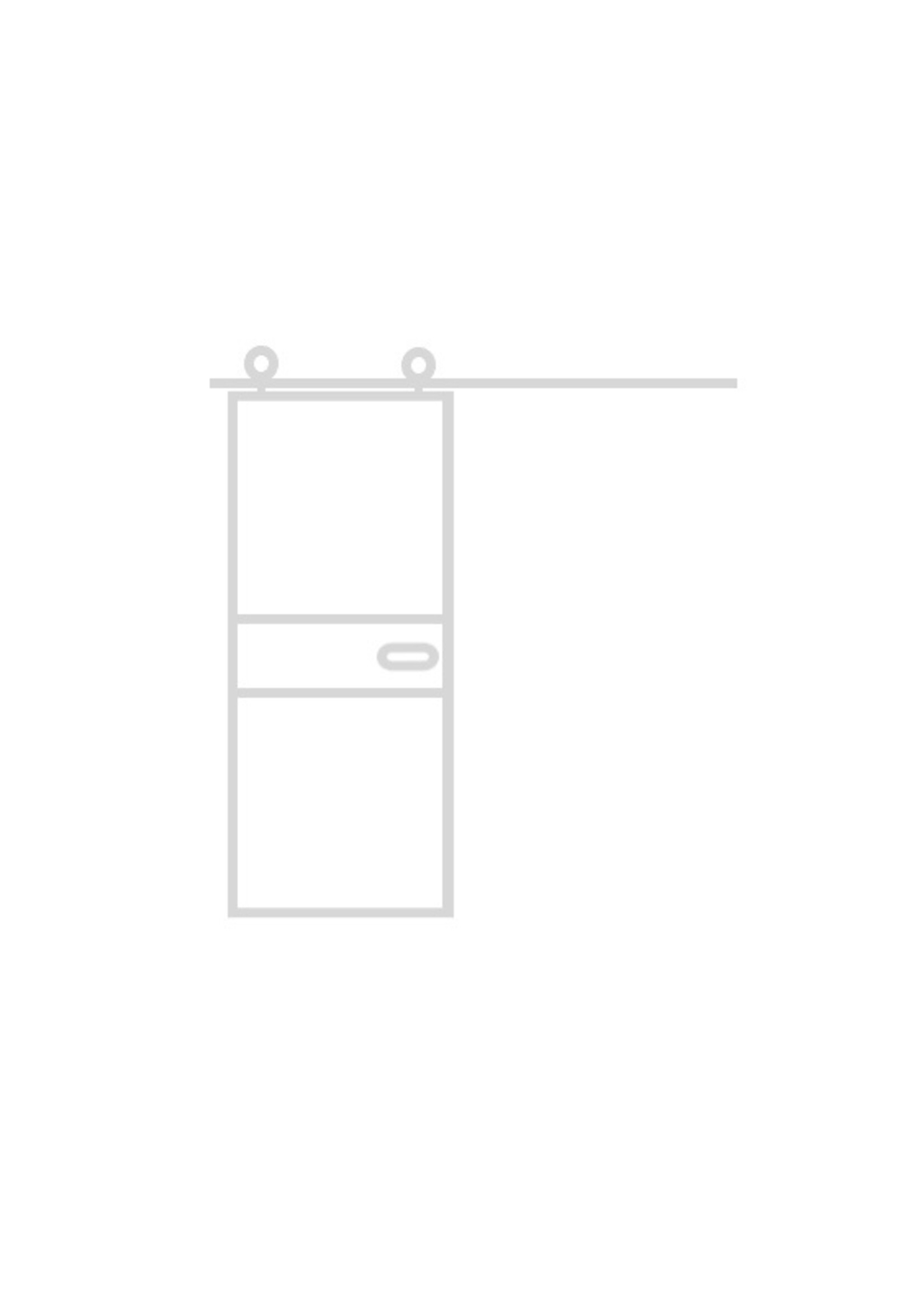 InteriorDoors Enkele Schuifdeur Aluminium incl. glas