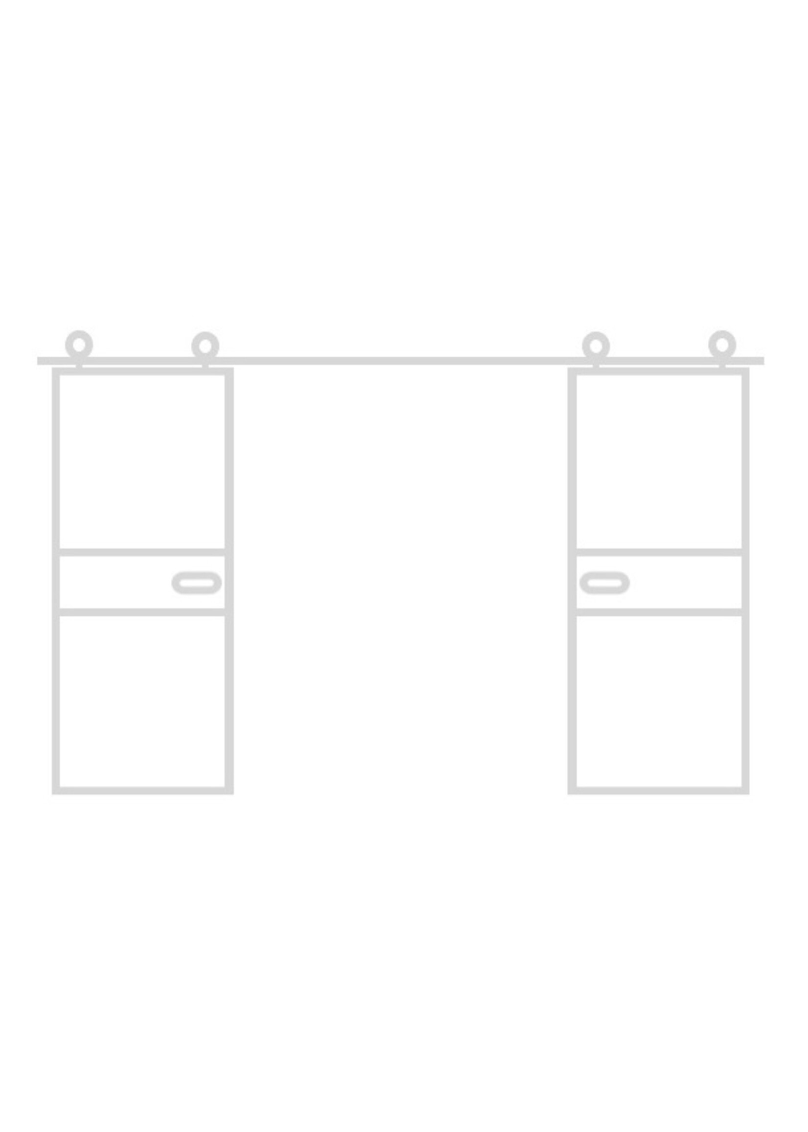 InteriorDoors Dubbele Schuifdeur Aluminium incl. glas