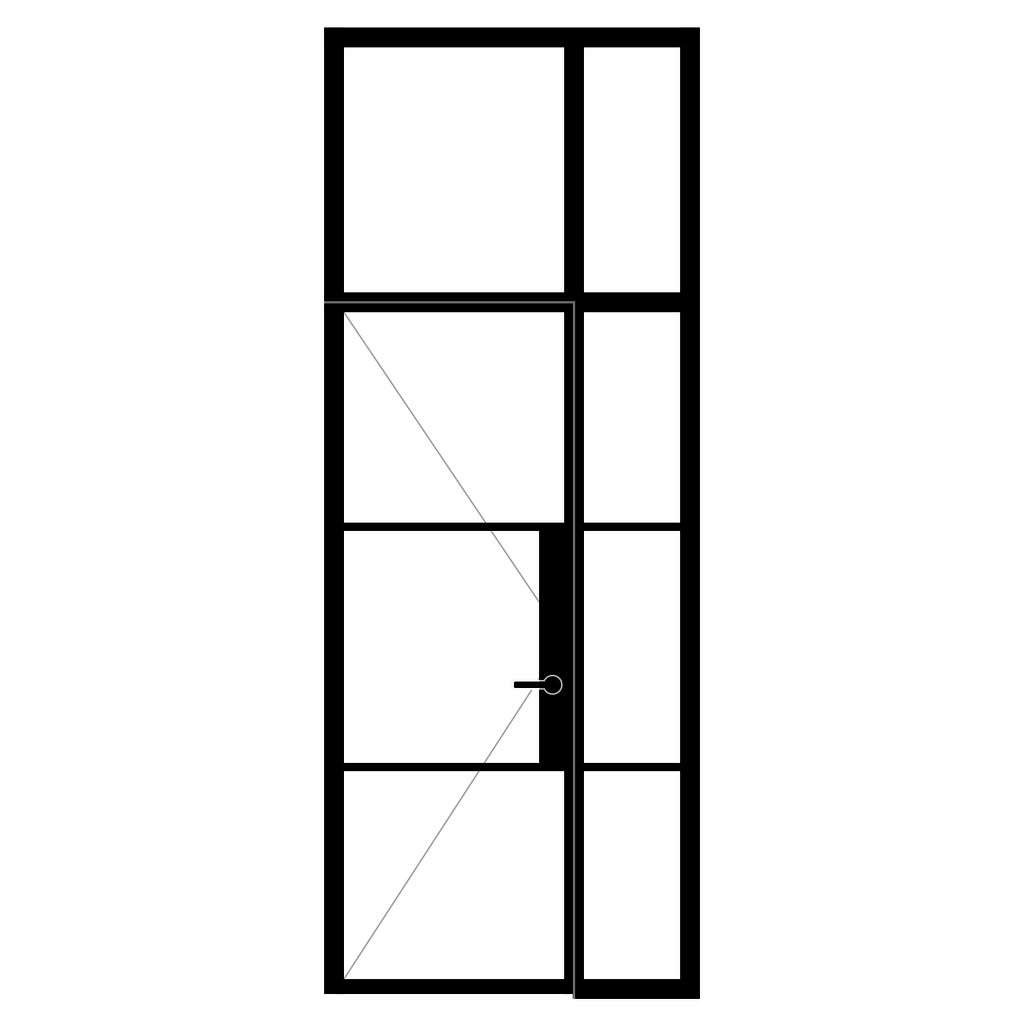 InteriorDoors Enkele Aluminium Scharnierdeur met zij- en bovenlicht voor binnen incl. glas