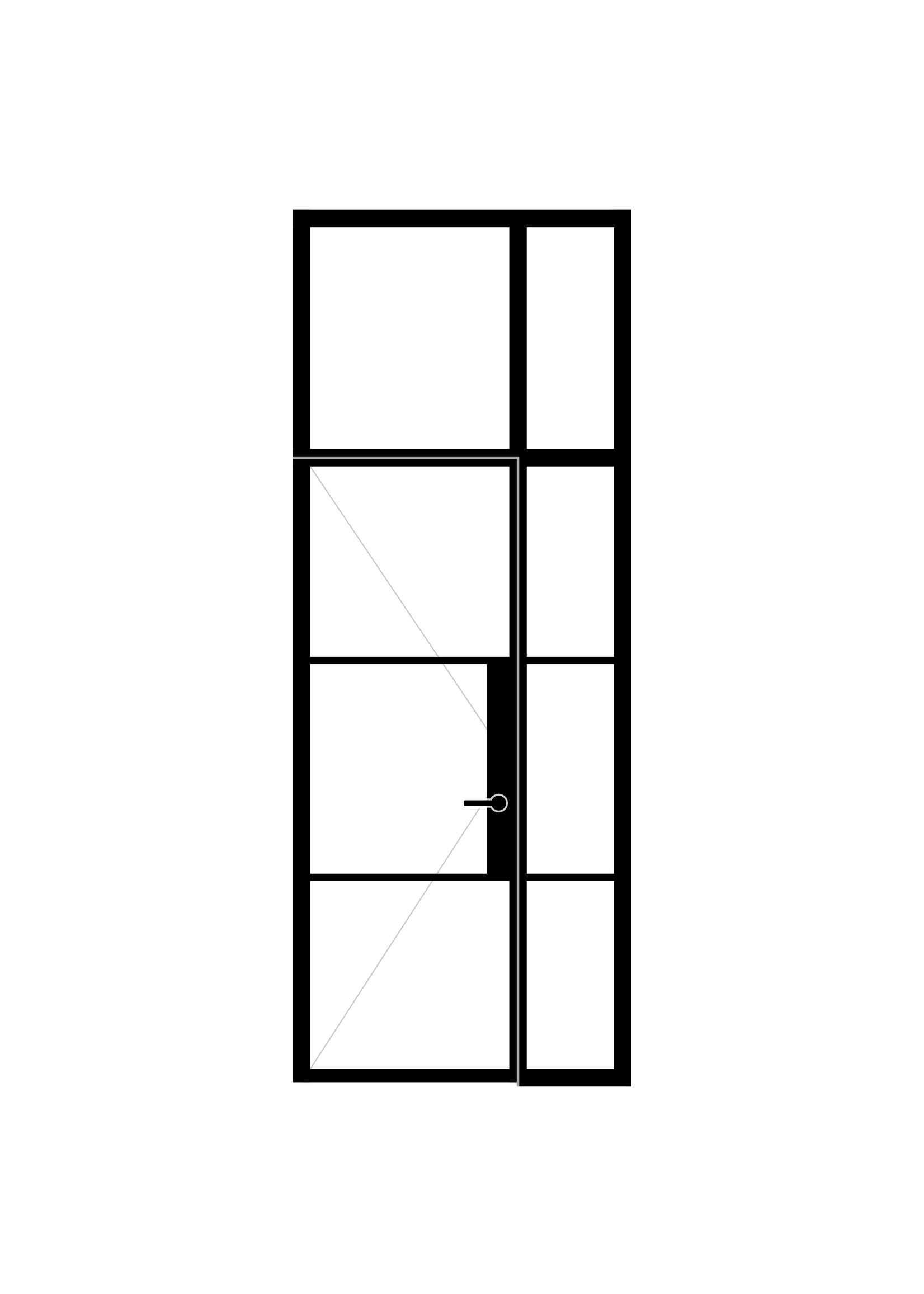 InteriorDoors Enkele Aluminium Scharnierdeur met zij- en bovenlicht voor binnen incl. glas