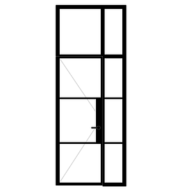 InteriorDoors Enkele Scharnierdeur Aluminium 8 vaks met zij en bovenlicht