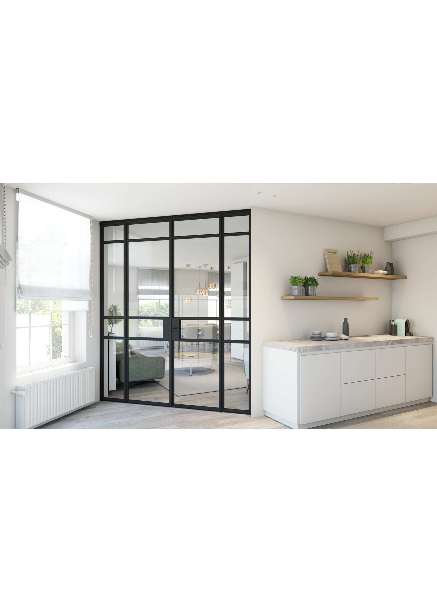 InteriorDoors Dubbele Aluminium Scharnierdeur voor binnen incl. glas