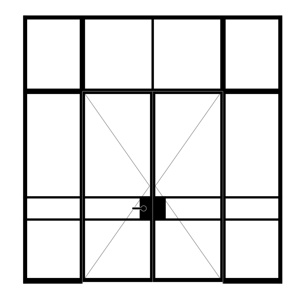 InteriorDoors Dubbele Aluminium Scharnierdeur voor binnen incl. glas