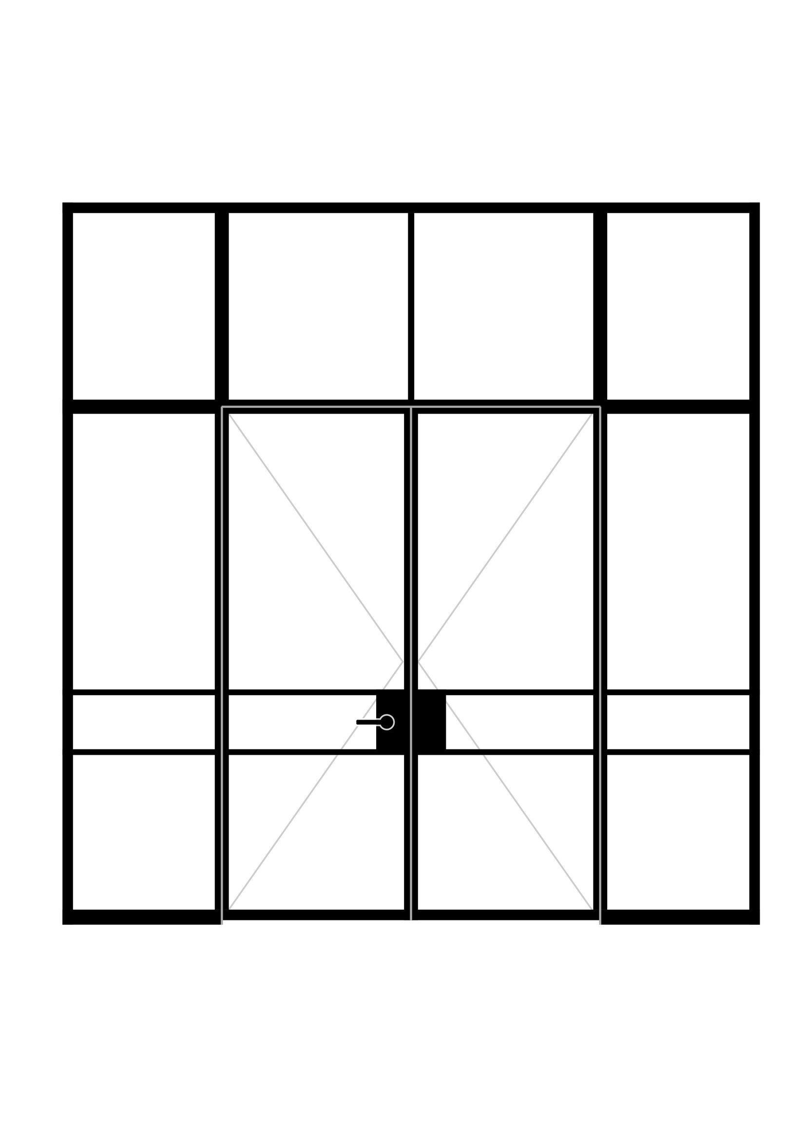 InteriorDoors Dubbele Aluminium Scharnierdeur voor binnen incl. glas